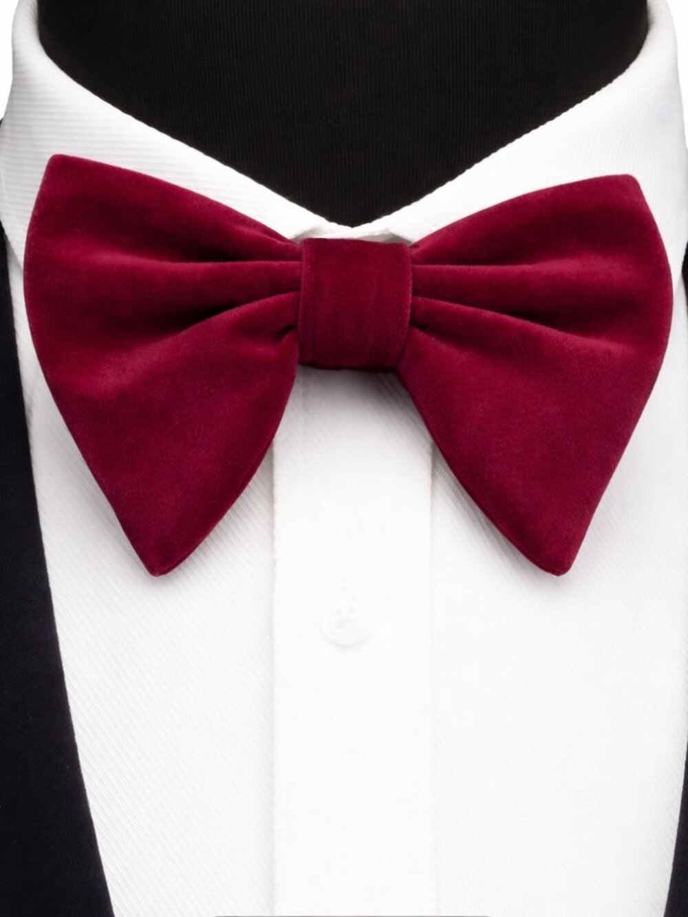 Burgundy Velvet Pre-Tied Bowtie Set